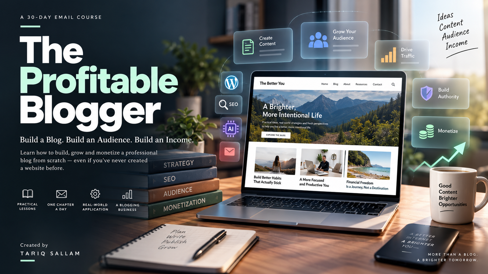 The Profitable Blogger: a 30-day email course on building, growing and monetizing a professional blog.