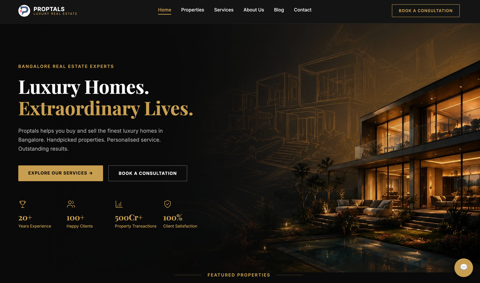 Proptals home page: Luxury Homes. Extraordinary Lives.