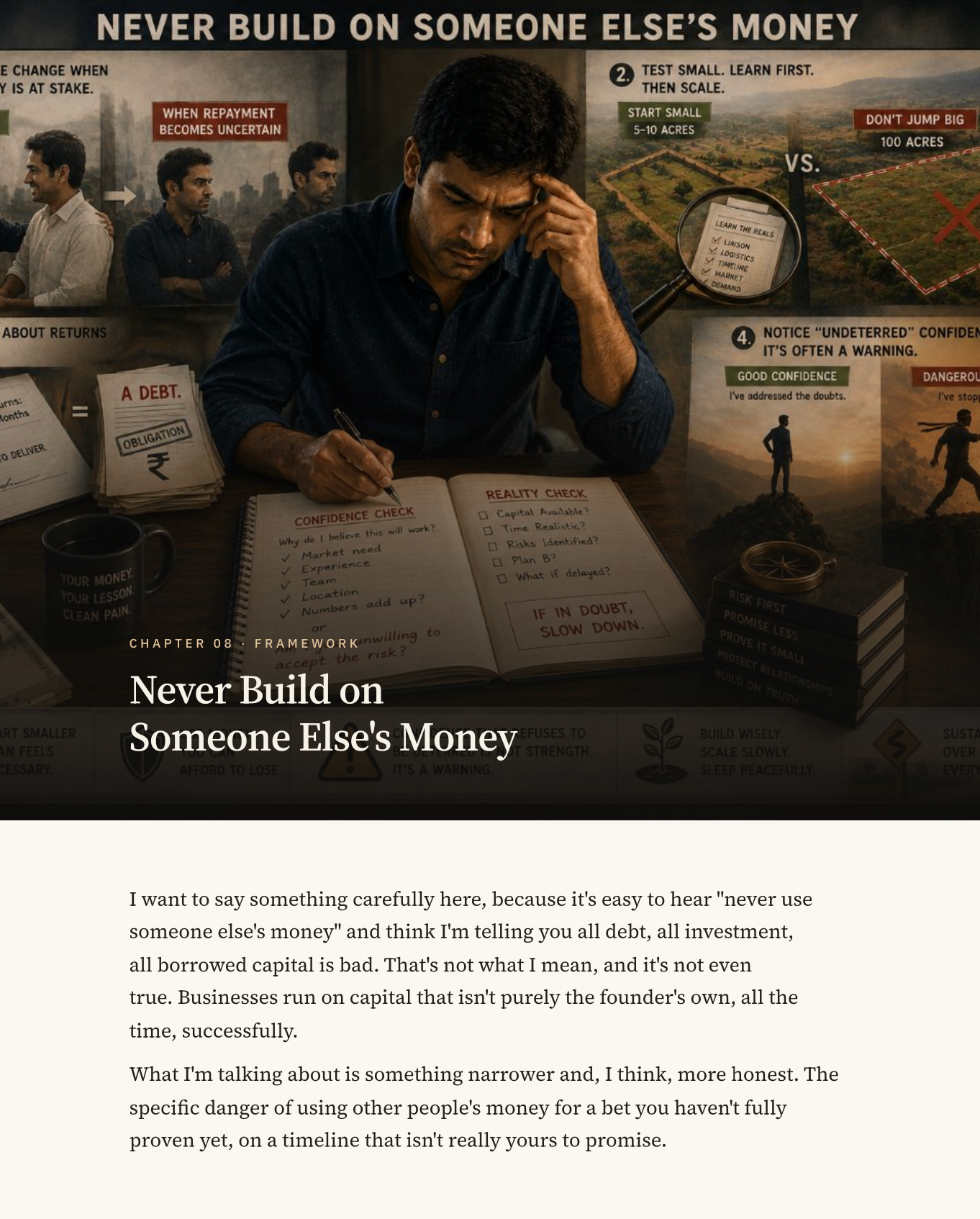Still Not Out of the Woods sample page: Chapter 8, Never Build on Someone Else's Money