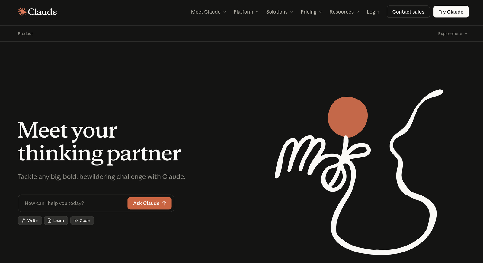 The Claude homepage